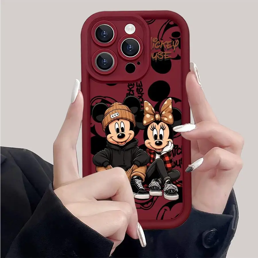 thumbnail image 1 of Disney-funda suave de Mickey y Minnie Mouse para iPhone, carcasa bonita para modelos 16, 13 Mini, SE, 15ProMax, 14 Plus, 12 Pro, 11 Pro, 8, 7, XR, XS Max, 1 of 5