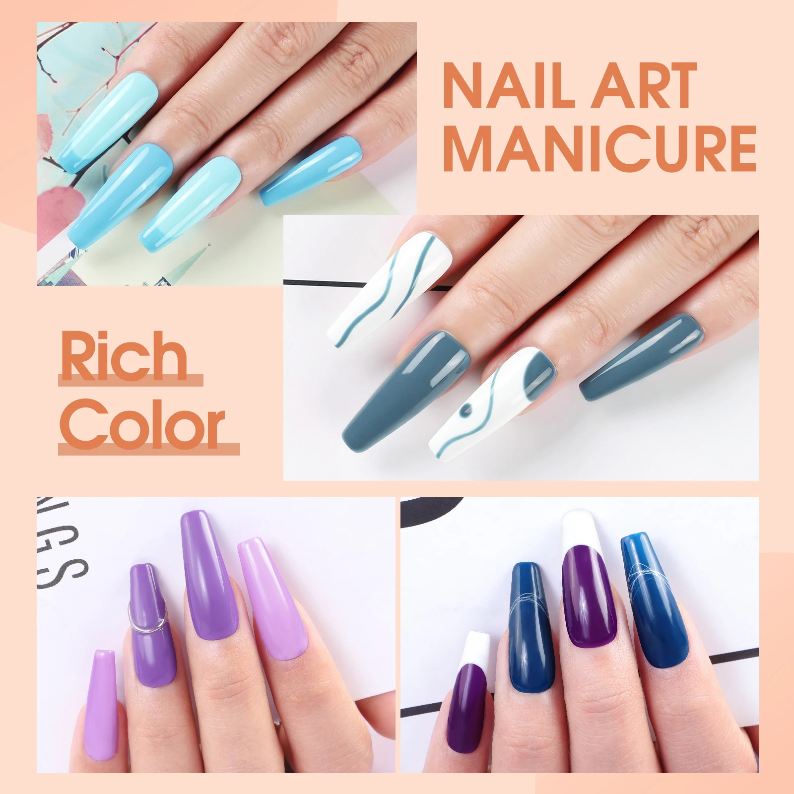 COSCELIA 20PCS Gel Nail Polish Set with 7ML Base Glossy Matte Gold Sliver Glitter Top Coat Long Lasting for Girls Nail Salon Art 3