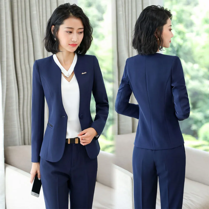 1903 Long Sleeve Elegant Women's Business Wear Professional Skirt Suit Work Clothes Large Size Suit Business Formal Wear Work Cl