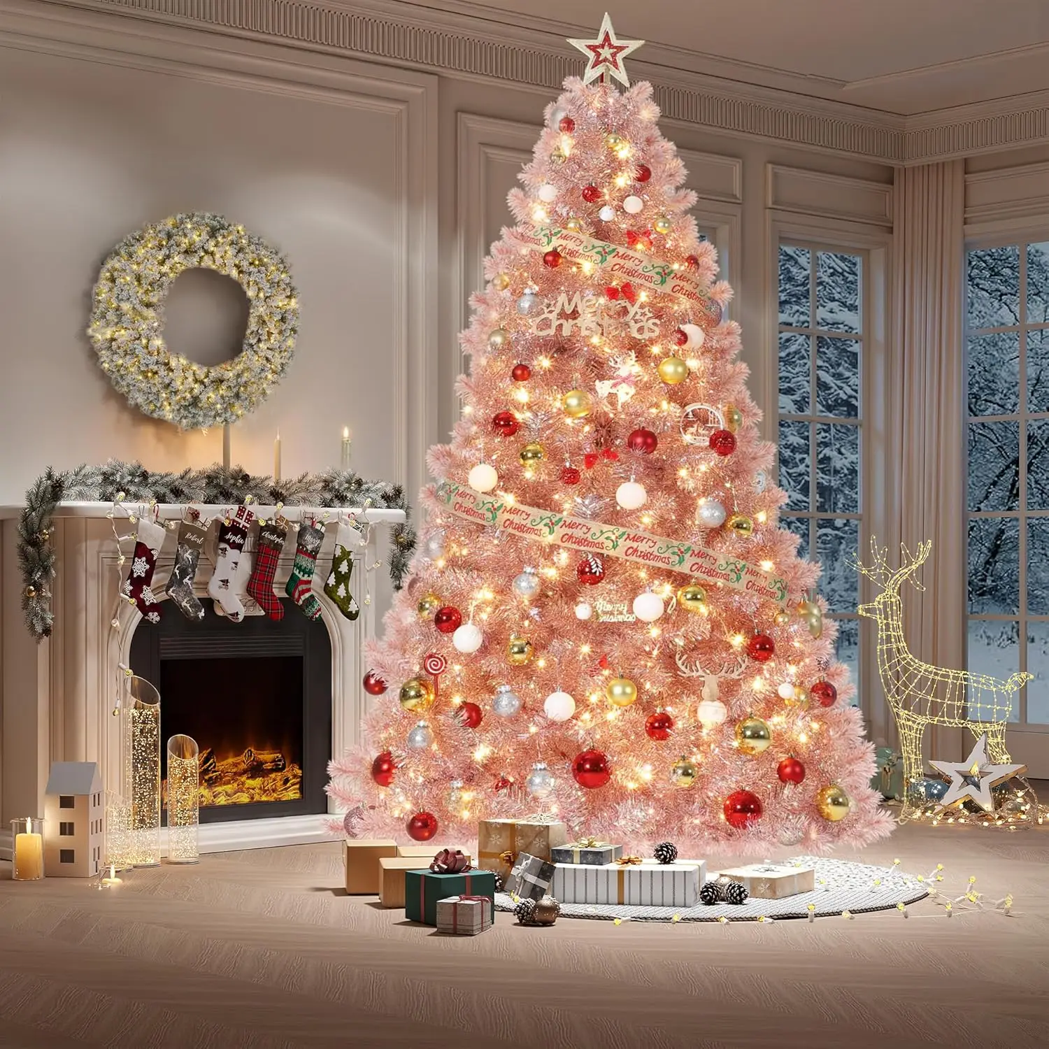 4.5Ft/6Ft/7.5Ft Christmas Tree Artificial Xmas Tree With Sturdy Metal Stand Realistic Branch Tips Xmas Holiday Decoration