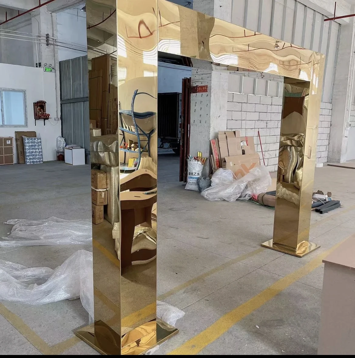 Stainless steel silver gold wedding background arch set（Pay in two installments）