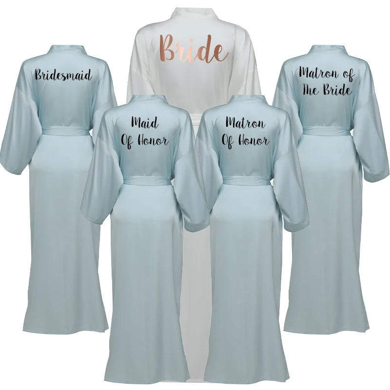 Fashion (white)Wedding Morning Robe Long Chiffon Satin Robes Graceful