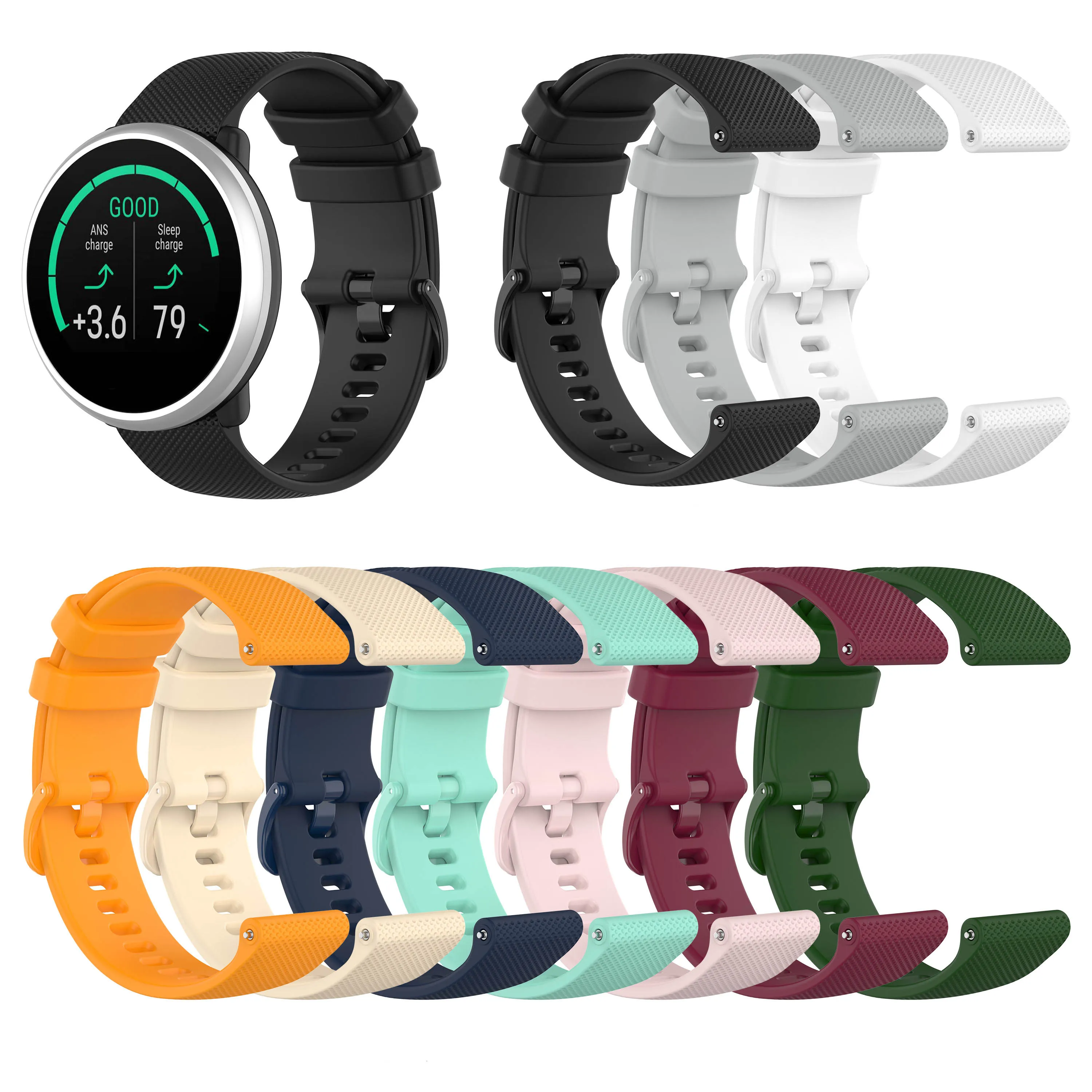 Silicone Band Strap For Polar Ignite Official 20mm Sport Silicone Bands