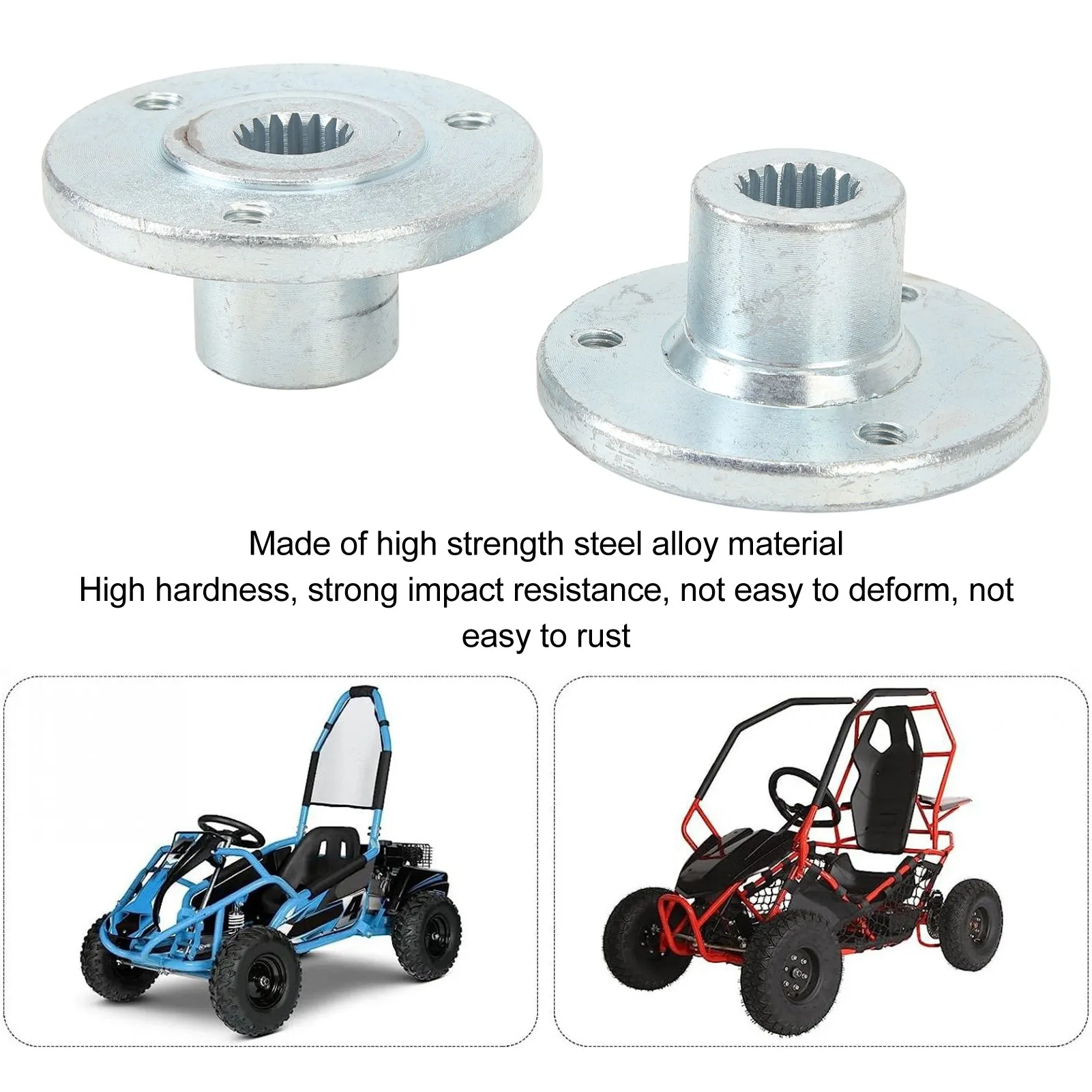 17T 3 Stud Rear Wheel Hub Shaft Steel Alloys Rear Axle Wheel Hub For Quad Bike ATV Go Kart 5 Inch Construction Pair