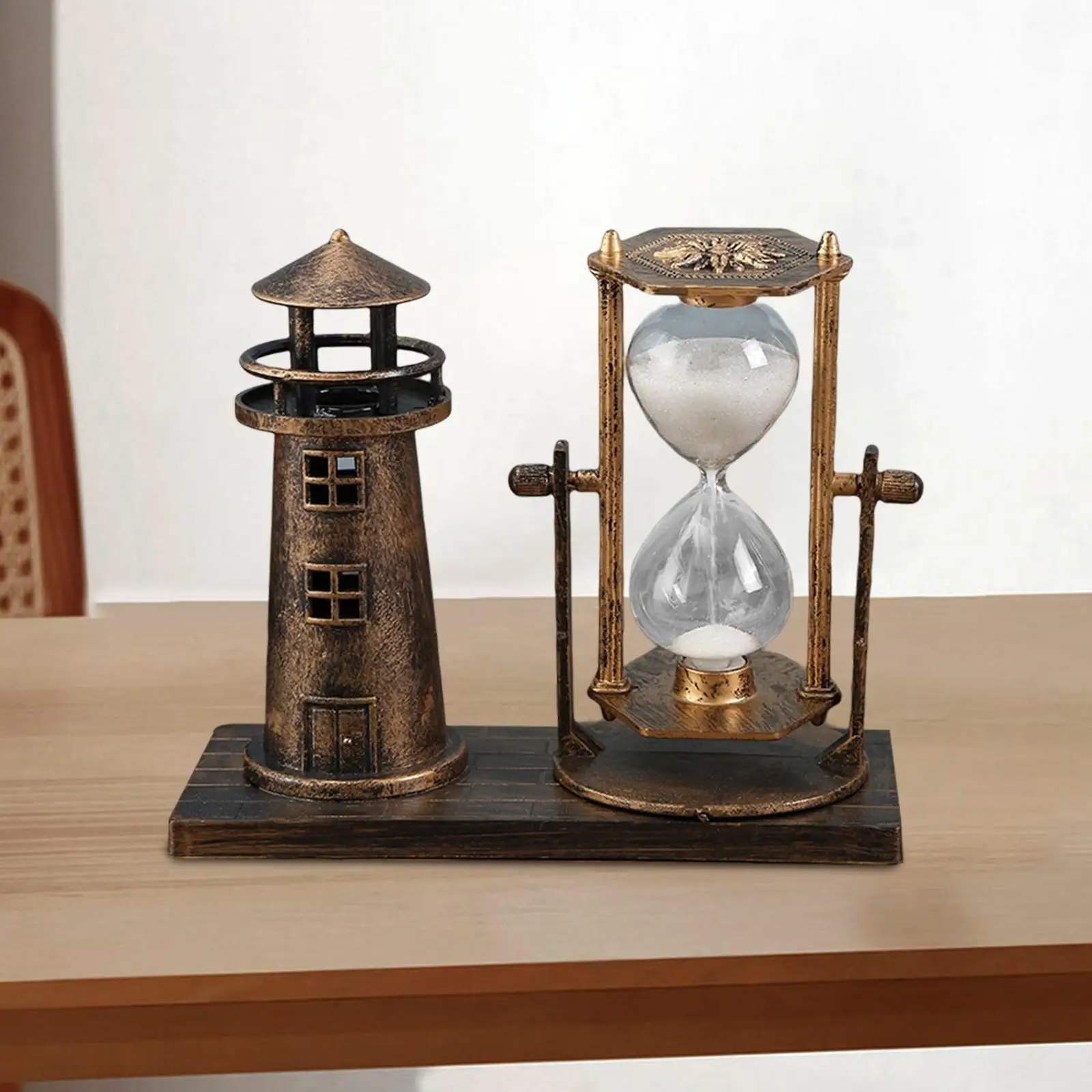 Decoração de ampulheta de farol, enfeite de mesa, escultura, torre de vigia para mesa, escritório, presente de inauguração