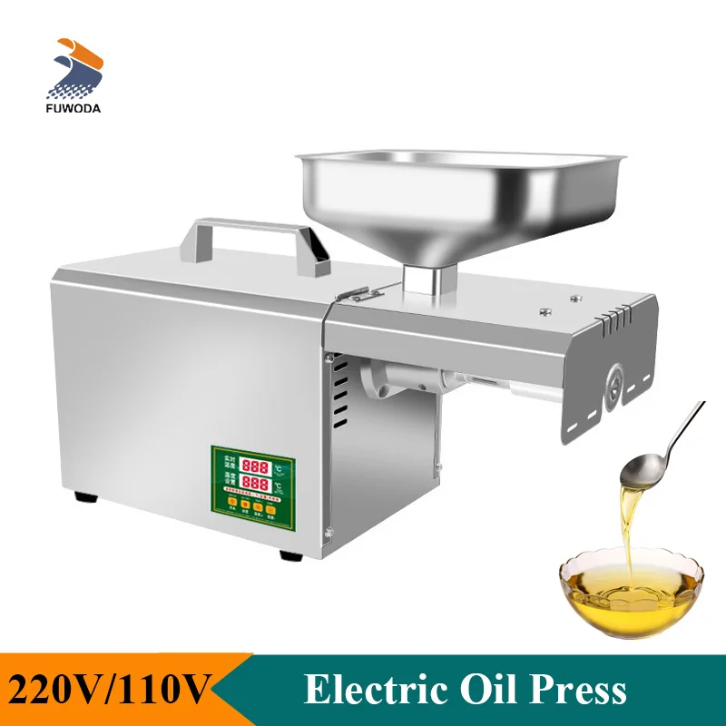 Electric 110V 220V Oil Press Stainless Steel Oil Pressing Machine Flax Seed Olive Kernel Commercial or Household