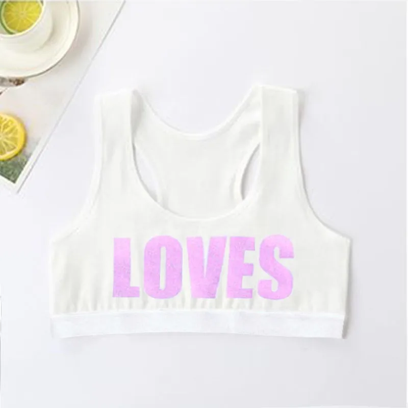 Girls Brassiere Underwear Cotton Kids Bra Rainbow Design Adolescente Girls Training Bras Breathable Teenage Girl Tops Crop 7-16Y