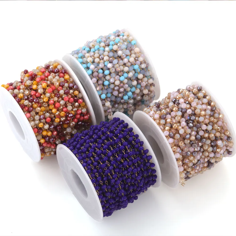 1meater Kristall Stein Edelstahl Perle Kette Für DIY Schmuck Machen Halskette Ketten Für Schmuck Armband Komponenten Finden – Detail 2