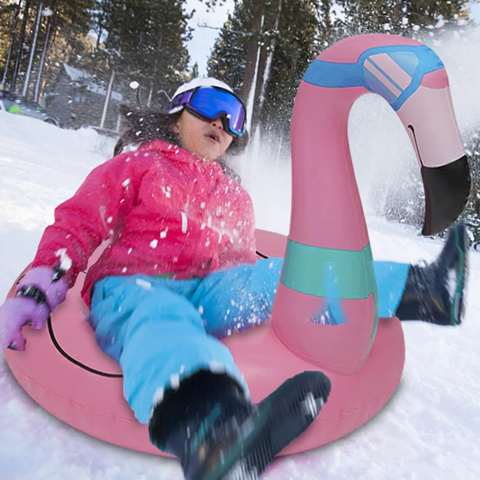 47\`\` Inflatable Snow Tube Sled with Handles for Winter Fun