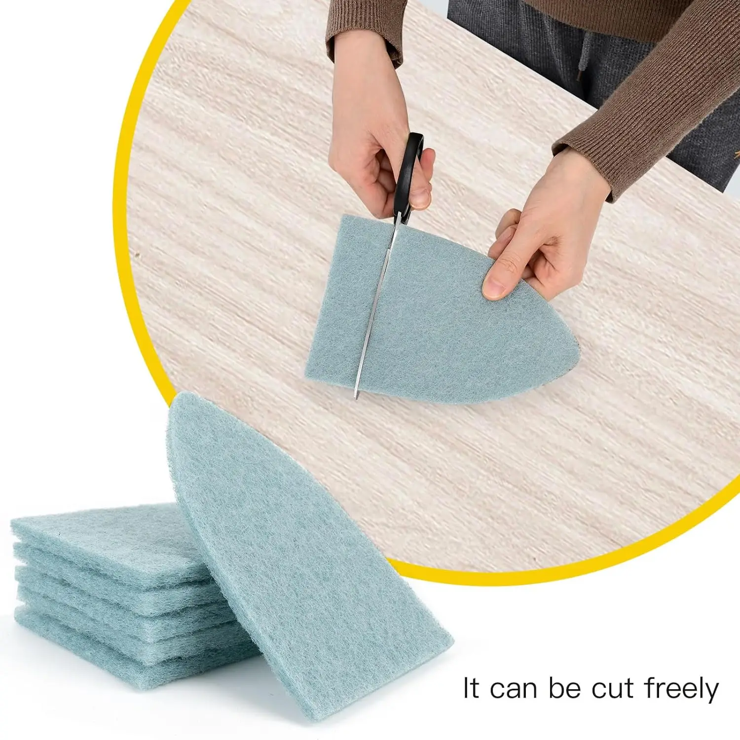 EHDIS 6pcs/Pack No-Scratch Nylon Scrubbing Pad For Kitchen Cleaning Scraper Car Glass Wash Water Wipe Replacement Scouring Felts