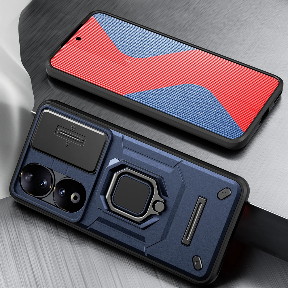 KEYSION Shockproof Phone Case with Slide Camera Lens Protection