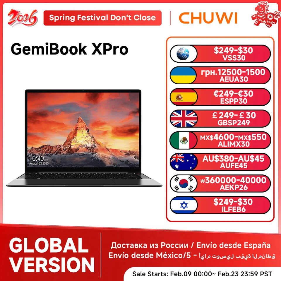 CHUWI GemiBook XPro 14inch UHD Screen Laptop 8GB/16GB RAM 256GB
