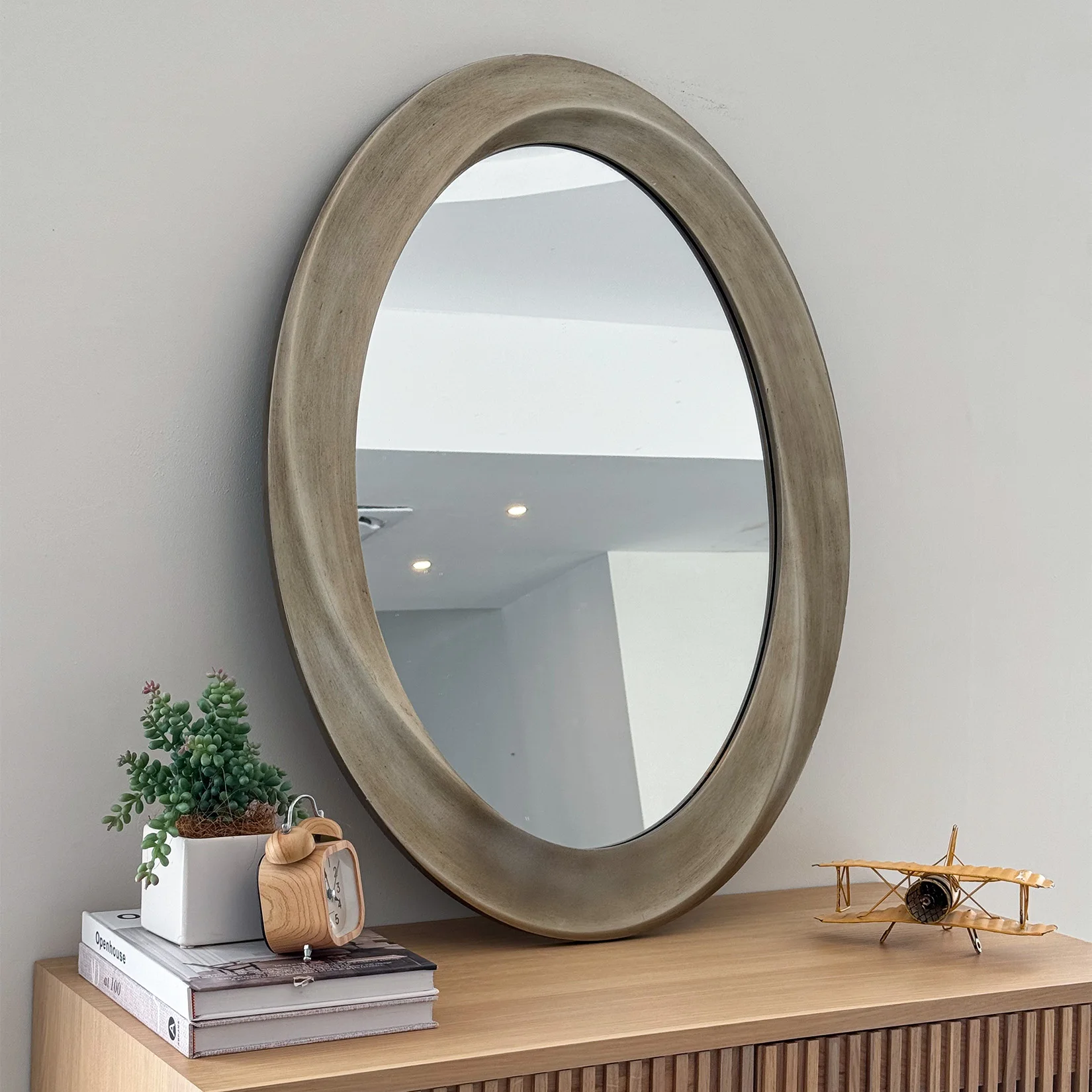 Silver Baroque Oval Mirror 2