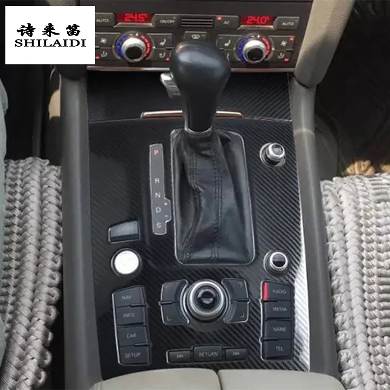 Autocollants De Réparation De Cadre De Panneau De Commande Centrale De Voiture, Interrupteur De Couvercle De Changement De Vitesse, Démarrage Du Moteur, Arrêt, Accessoires Pour Audi Q7, 4L, 2006-2015