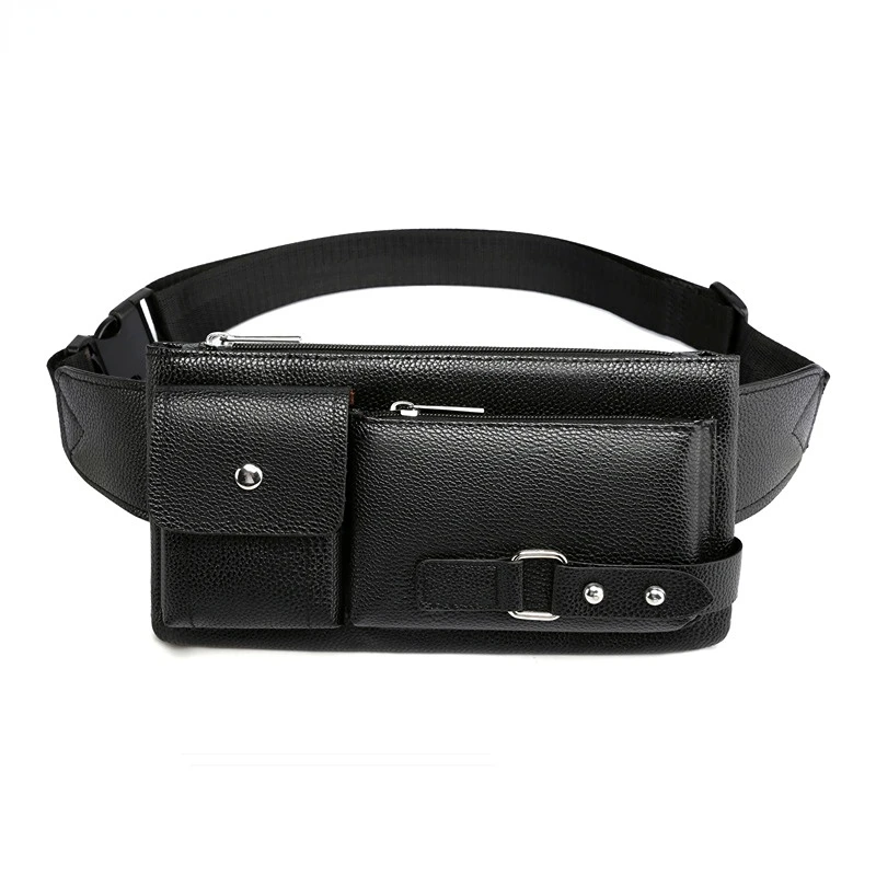 

Men Waist Packs Fanny Bum Bags Phone Multifunction Man PU Leather Travel Belt Bag Chest Bag Fashion Crossbody Shoulder Bag