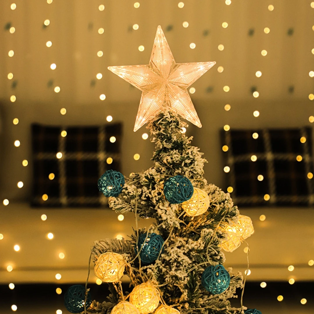Christmas Tree Top Light – Battery Tree Topper, Crystal Lighted Tree Topper