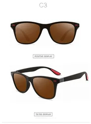 Unisex Polarized Square Sunglasses - Anti-Glare UV Protection for Travel & Outdoor Activities (BROWN)