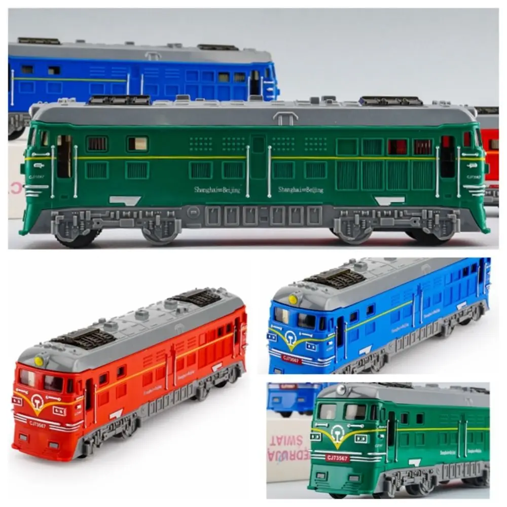 Simulation Scale Inertial Train Model Miniature Pull Back Rail Vehicle Toy Educational Multi-color Train Car Toys Children Gift