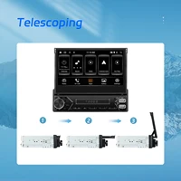 Podofo 2 + 64G 1Din Android autoradio 7 ''écran rétractable Autoradio GPS Navigation Carplay Android Auto WIFI EQ type-c USB BT 2