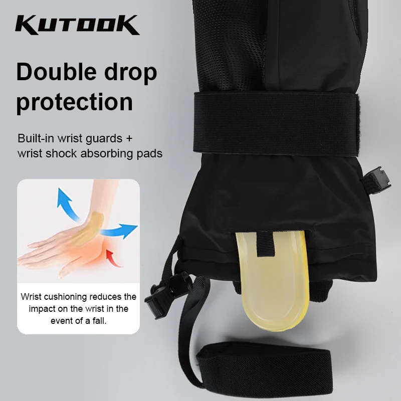 KUTOOK Ski Snow Gloves Mittens Winter Gloves for Men Women 3M C100 Insulation Waterproof Touchscreen Skiing Snowboard Gloves 4