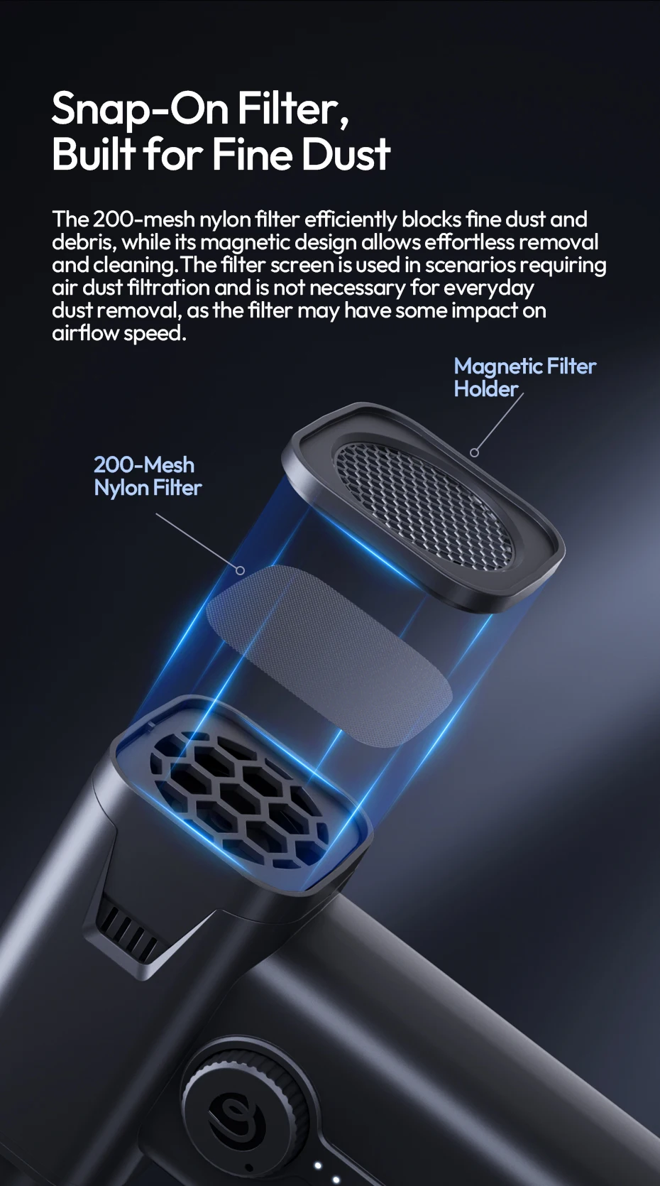 AD02 STORM Electric Air Duster II 130,000 RPM Max for Camera Smartphone Cleaning