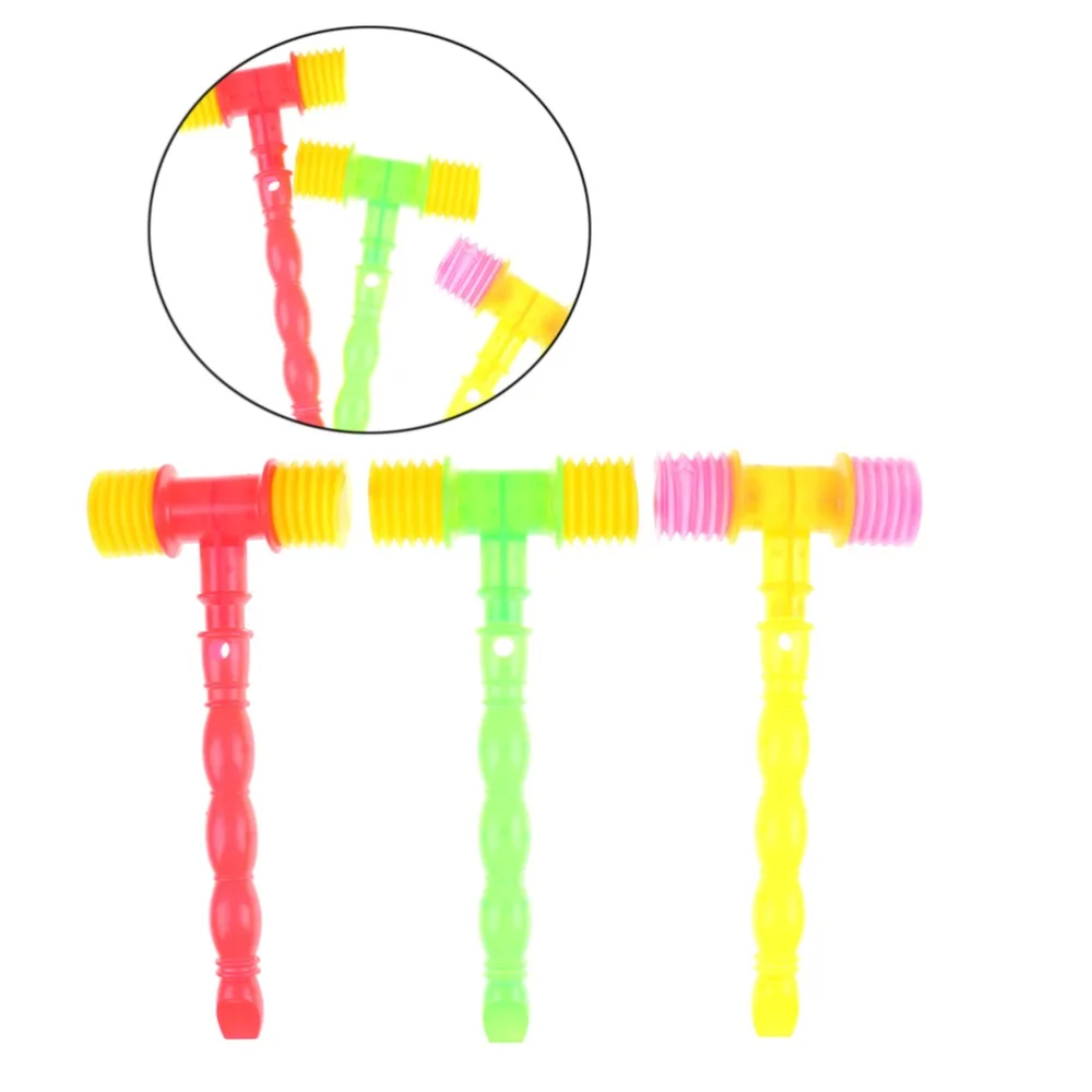 25cm Child Training Toddler Kids Handle Plastic Hammer Whistle baby Toys Noise Maker Funny Toys