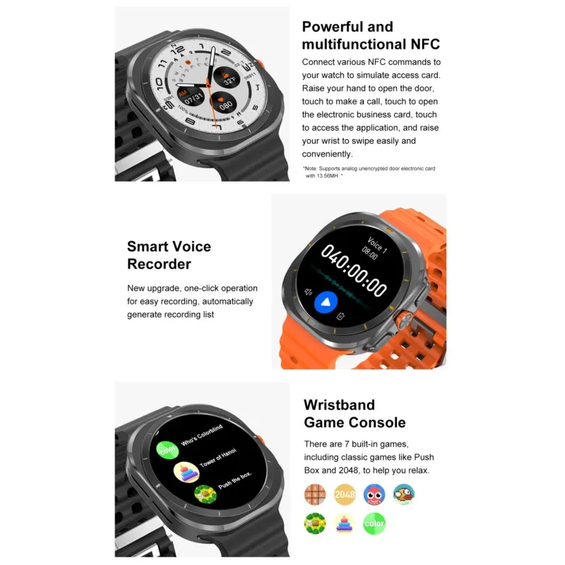 DT Watch Smart Watch 4GB ROM Bluetooth Call ChatGPT 1.5inch Compass Local Music Games Sport SmartWatch Men Women