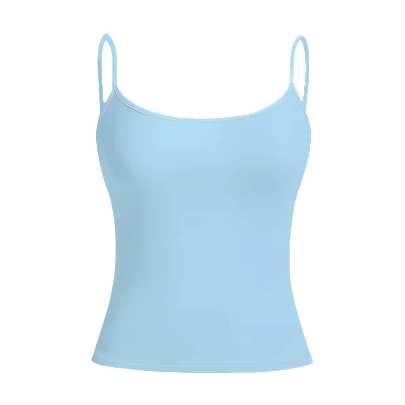 Sky Blue Women's Slim Tank Top - Summer Fashion Versatile Casual Sleeveless