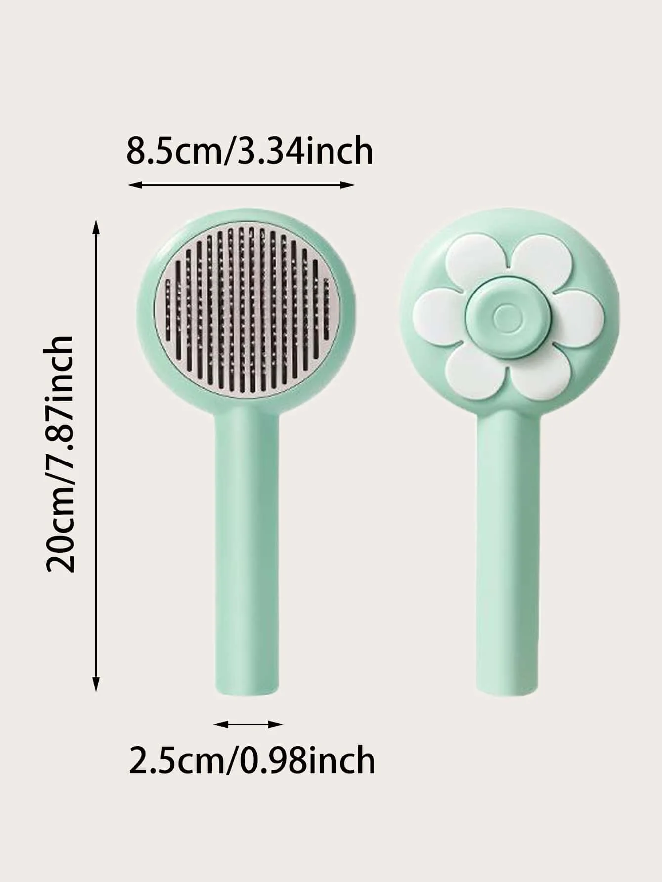 1pc-Flower pet cat comb stainless steel needle massage cleaning needle comb one click self-cleaning
