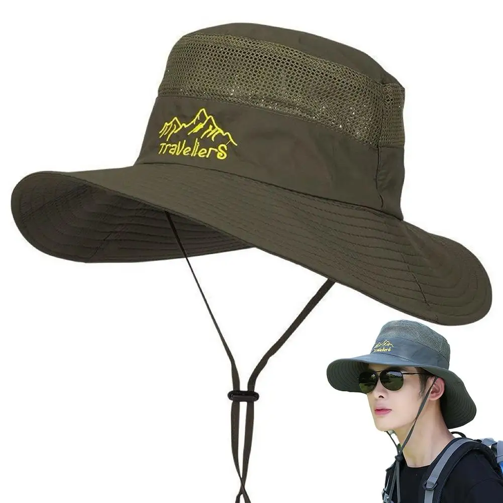 Men's UV Protection Fishing Hat Summer Sunshade Sunscreen Outdoor Fisherman's Hats Women Panama Wide Brim Face Neck Sun Protect