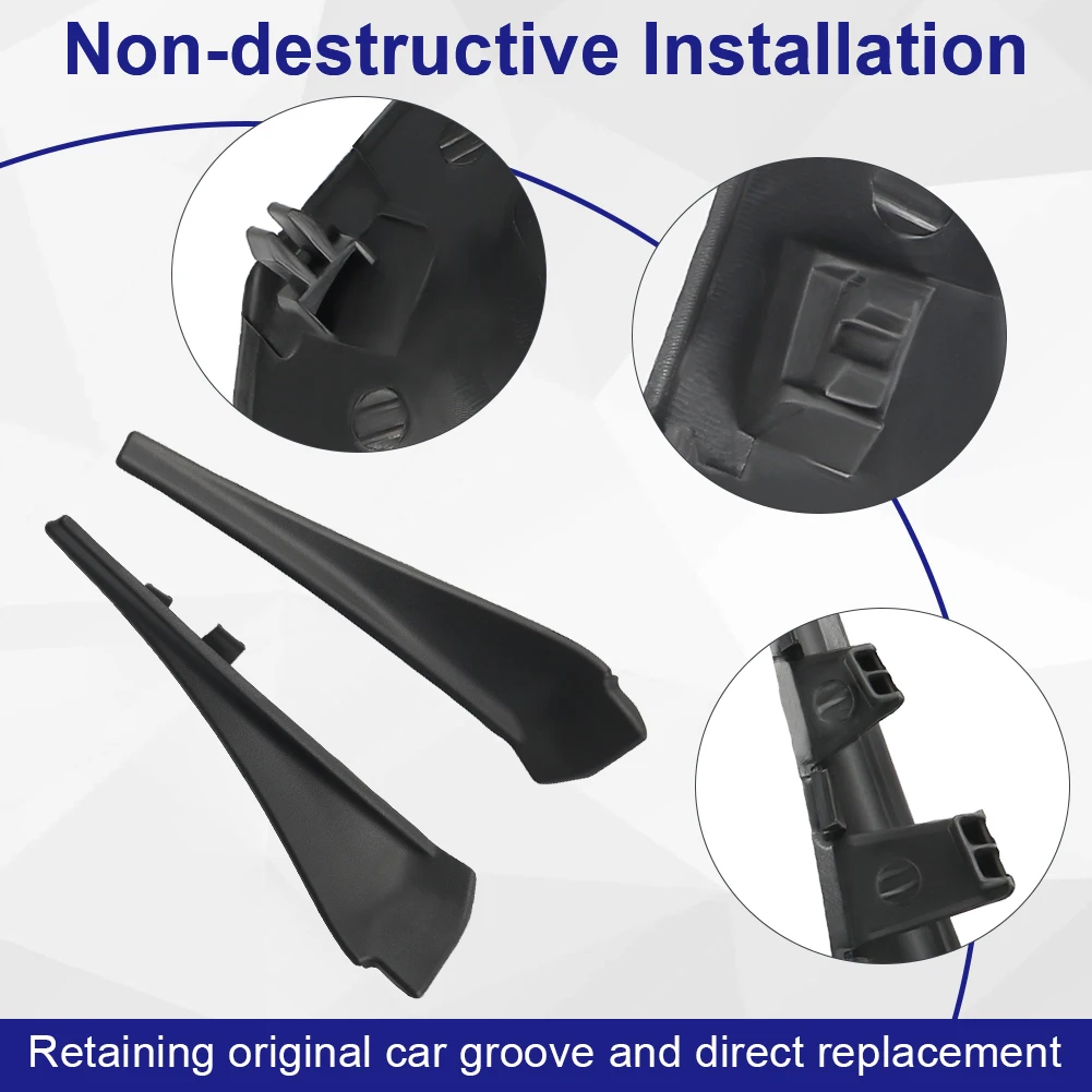 1Pair Black Front Windshield Wiper Cowl For Nissan Rogue 2014- Cowl Extension Trim Cover For 66895-4CL0A 66894-4CL0A