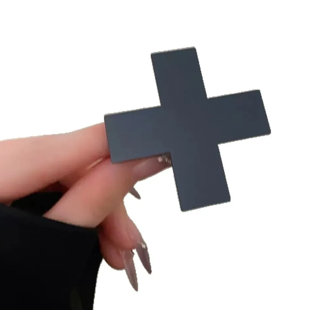 Cross Leather Studded Cross Hair Clip Sweet and Cool Hot Girl Leather Buckle Handmade Faux Leather Hair Clip
