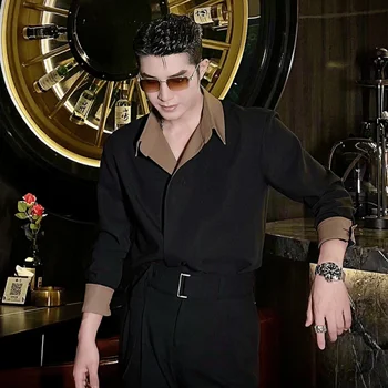 Camicia a maniche lunghe di tendenza di lusso da uomo autunno inverno nuovo stile 1