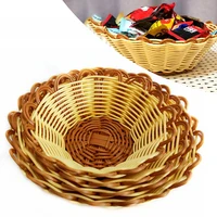 Rattan Woven Basket Home Living Room Storage Holder Dried Fruit Cake Organizer Fruit Tray Desktop Storage Basket 1