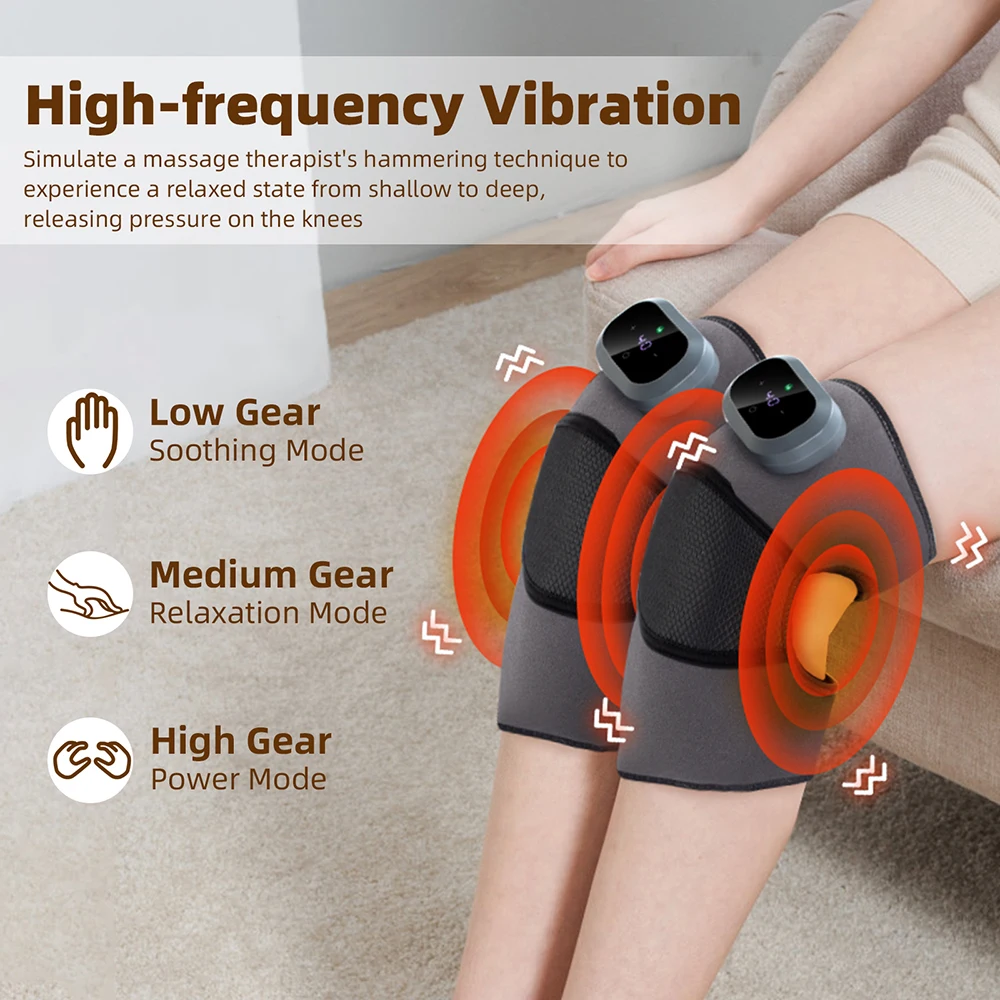 Wireless Use Knee Massager Electric Shoulder Elbow Massager 3 Modes Vibration Knee Massager Knee Relaxation Kneading Massage