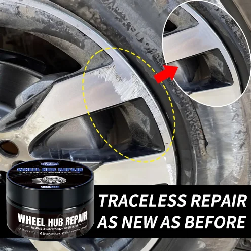 Car wheel hub refurbishment, alloy plastic cleaning and refurbishment agent, scratch reduction, polishing, brightening 6