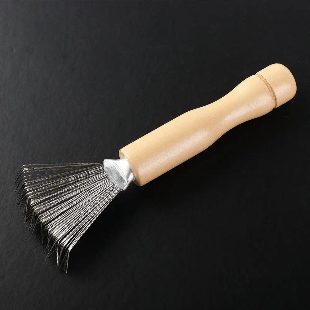Description Picture 2 of itemMini Cleaning Tools Wooden Handle Hair Brush Cleaner With Metal Wire Portable Salon Rake Removable Cleaning Comb Dirt Remover