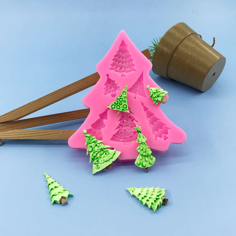6 Cavity Christmas Tree Silicone Mold Christmas Cake Decorating Mold