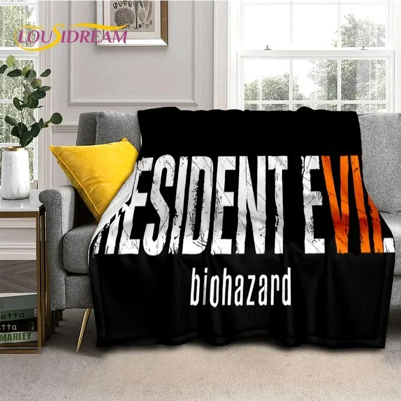 3D Lastest Horro Games R-Resident Evil Soft Flannel Blankets,Throw Blanket Comfortable for Picnic Beds Sofa Home Bedroom Kids 5