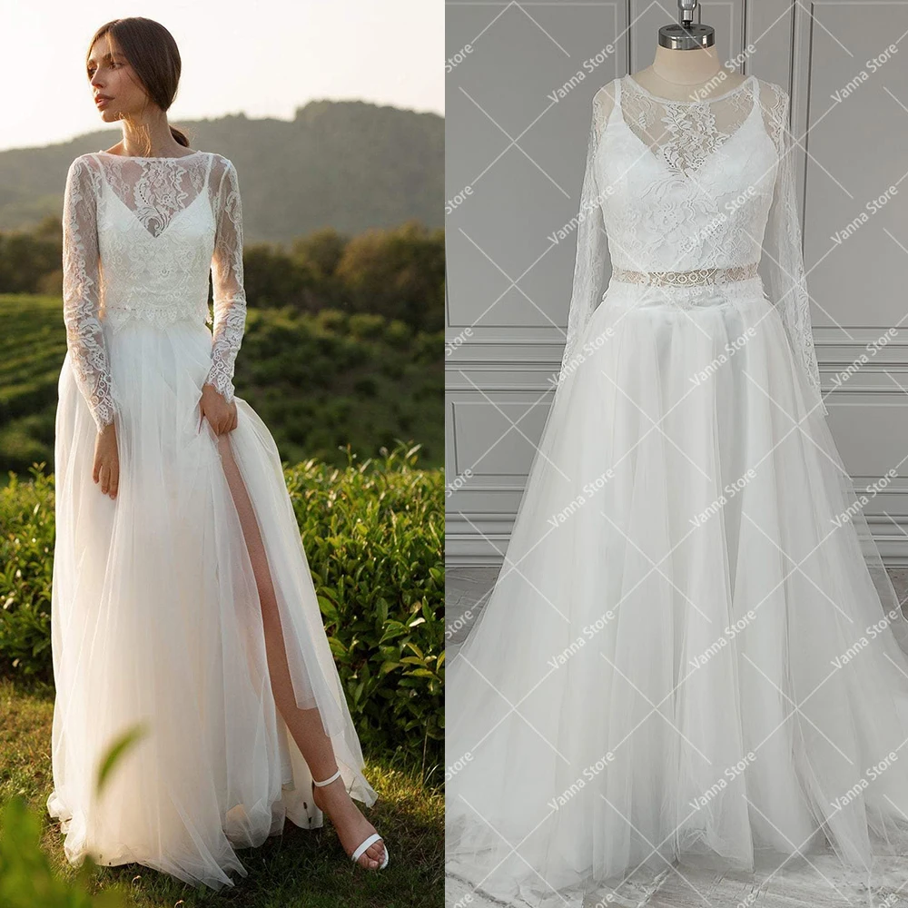 

Женское кружевное платье с длинным рукавом, два предмета