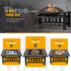 Outdoor Fire Pit, 32 Inch Firepit Table Metal Outdoor Fireplaces with Waterproof Cover for Outside Patio Camping 4