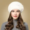 Autumn and Winter Korean Edition Fashion Versatile Rabbit Hair Knitted Wool Hat for Women Thickened and Plushed Warm Ear Protect 6