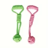 1pc Durable Dog Rope Toy with Ball - All-Breed Chew and Tug Plaything Random Color Selection 5