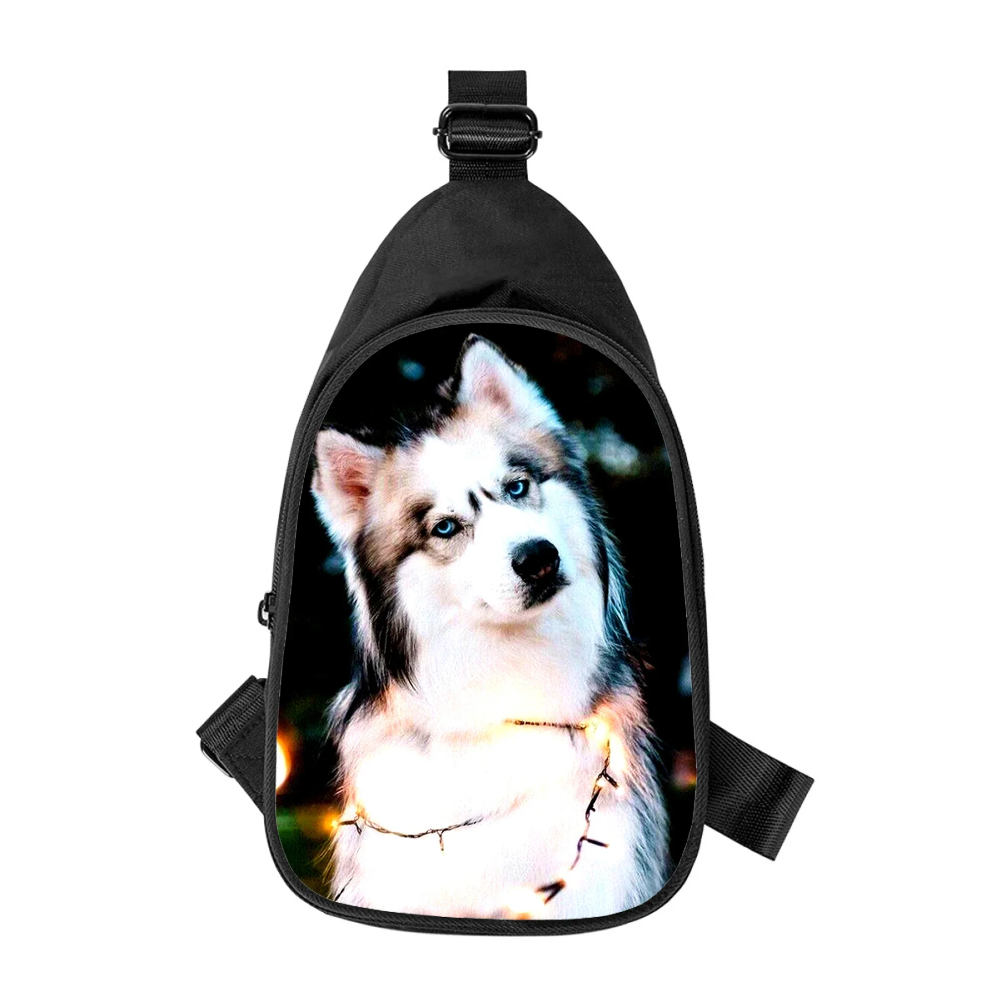 Husky Hond Grappig Cool 3d Print Nieuwe Mannen Cross Borst Tas Diagonaal Vrouwen Schoudertas Echtgenoot School Taille Pack Mannelijk Borstpakket