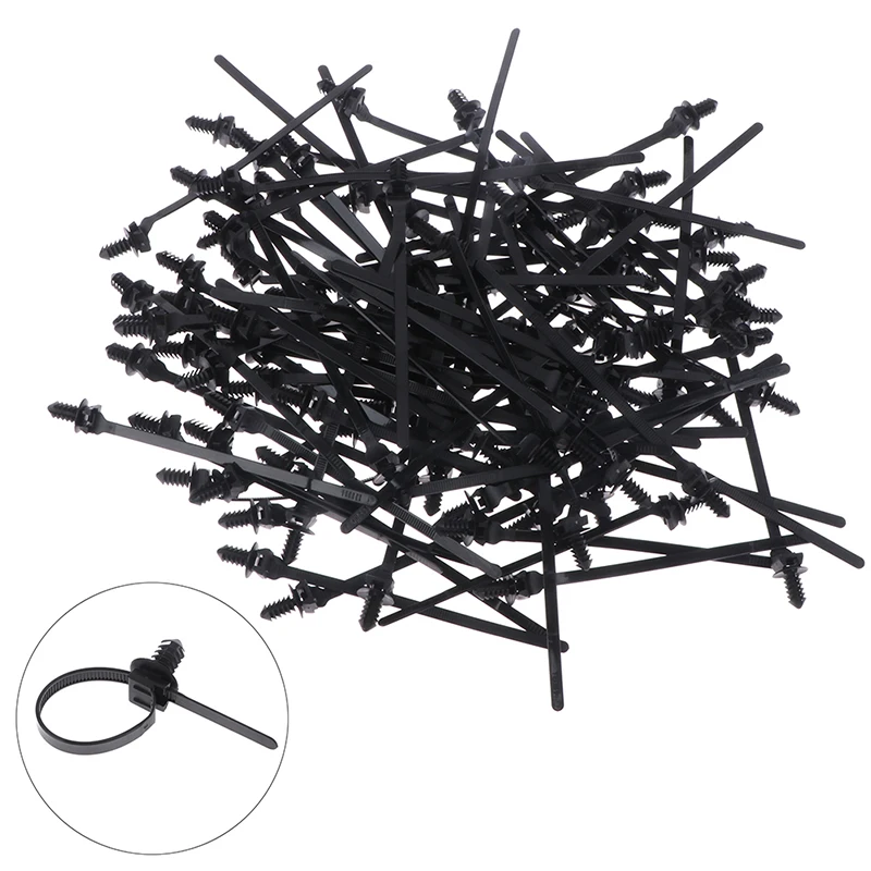Description Picture 3 of item10pcs M8 Hole Removable Threaded Nylon Plastic Vehicle Motocycle Cable Tie Car Harness Retainer Clip Push Mount Auto Fasteners
