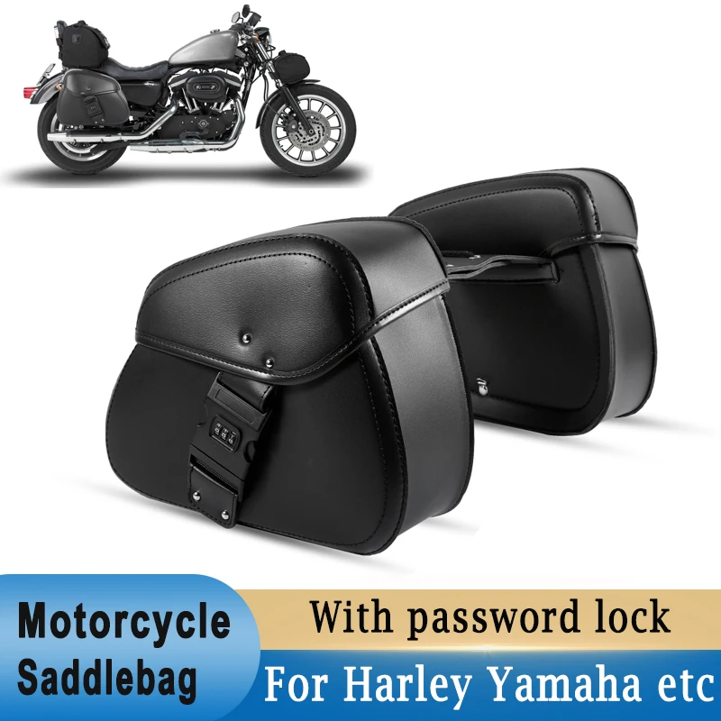 Lock Motorcycle Leather Saddlebags Pu Leather Motorcycle Saddlebags