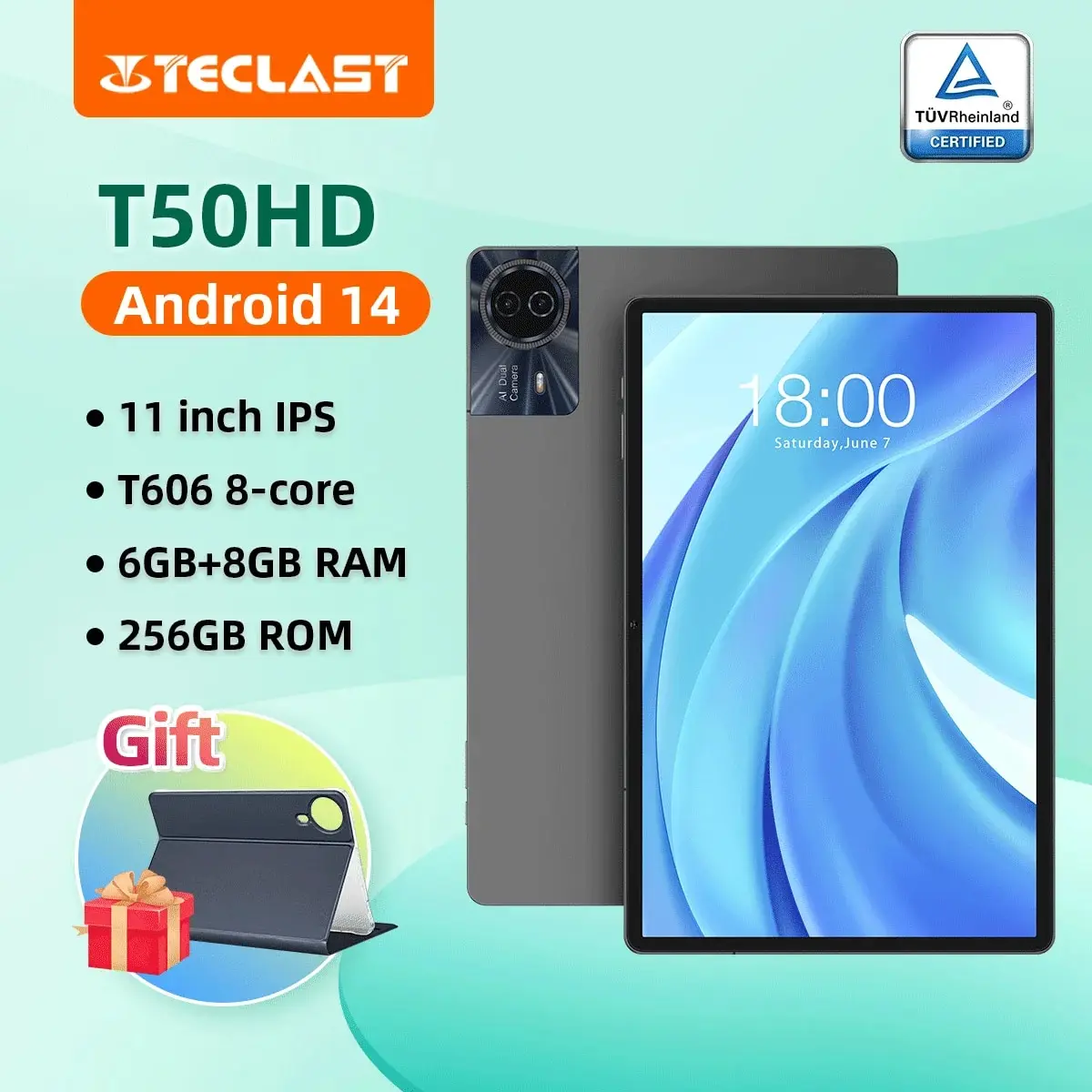 Teclast t50hdフルラミネートタブレット、t50hd、Android 14 t606、8 