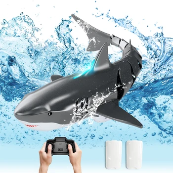 Remote Control Shark Pool Toys for Kids Age 8-12,2.4Ghz Waterproof RC Boat,Toy Shark with Light for 60 Mins Play,Toy Accessories 1
