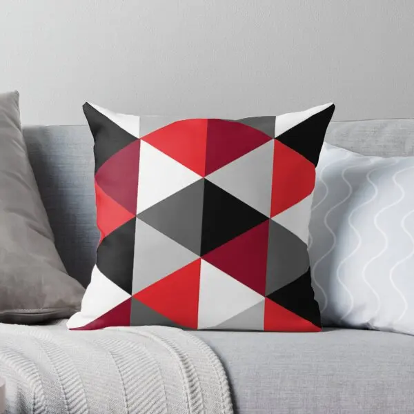 

Red Black White And Grey Pattern Printing Throw Pillow Cover Bedroom Fashion Decorative Anime Pillows not include One Side
