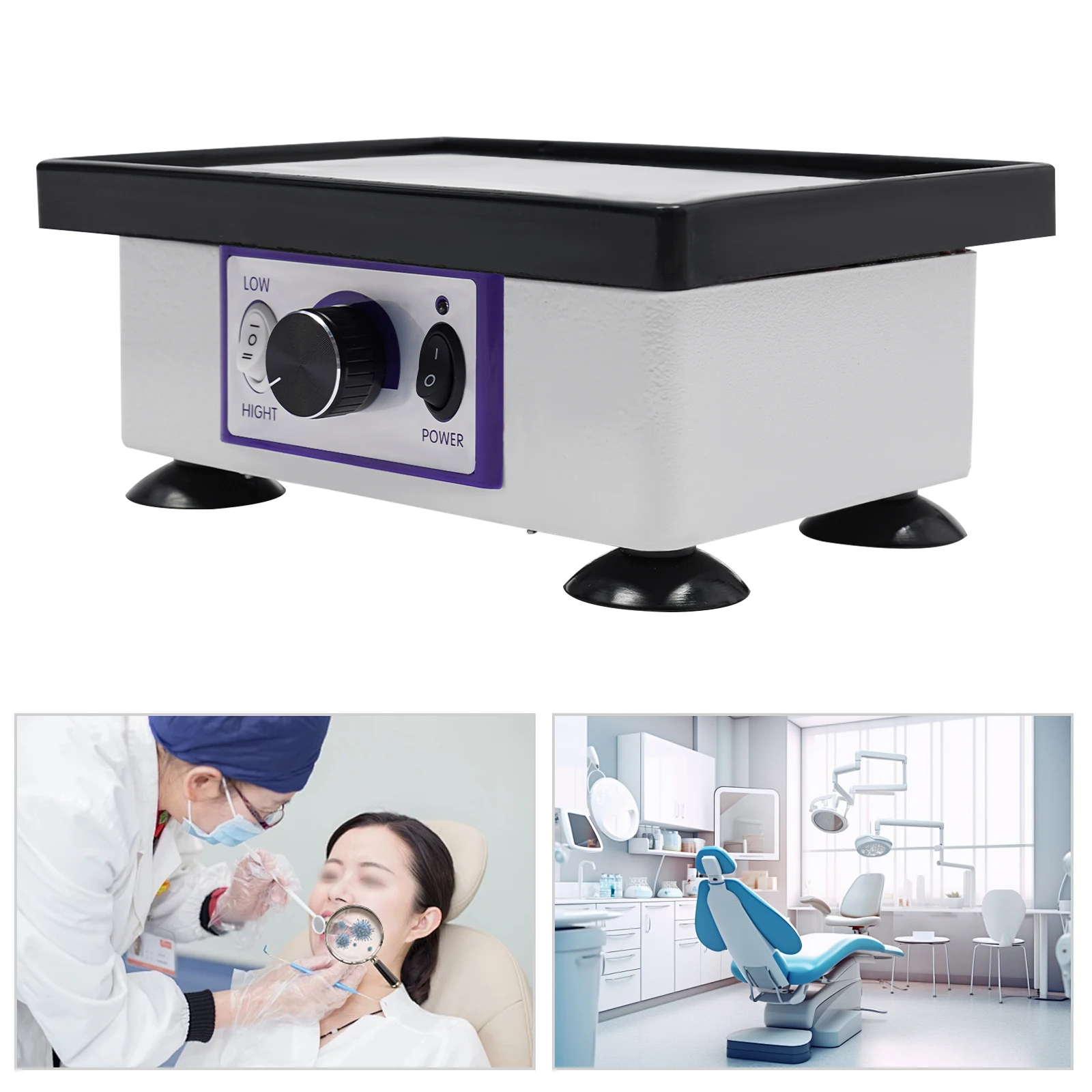 Quadratische Dental-Vibratormaschine, 150 W Dental-Oszillator zum Gipsmischen, Schaumentfernung, Labor- und Klinikgebrauch – Detail 1